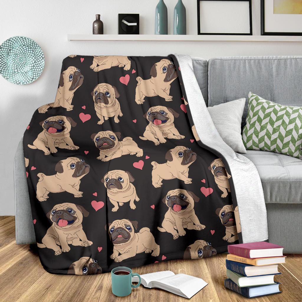 Cute Pugs Premium Microfleece Blanket
