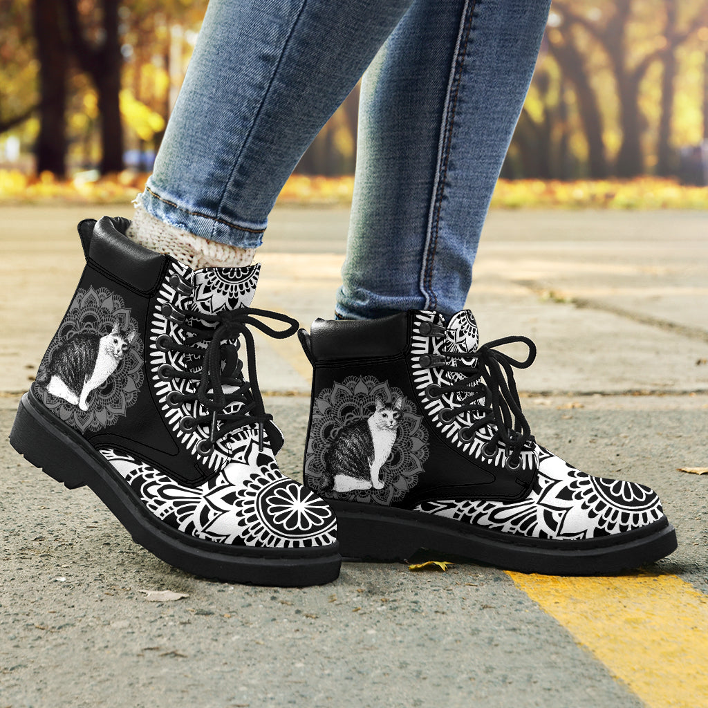 Cat print sale boots