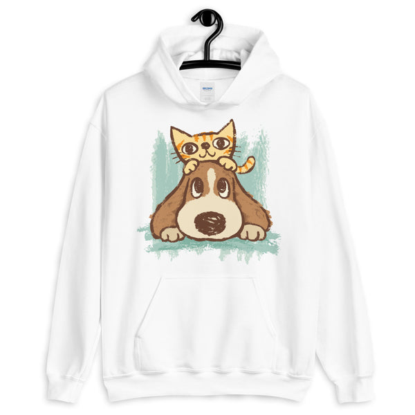 Lovely Cat And Dog Unisex Hoodie