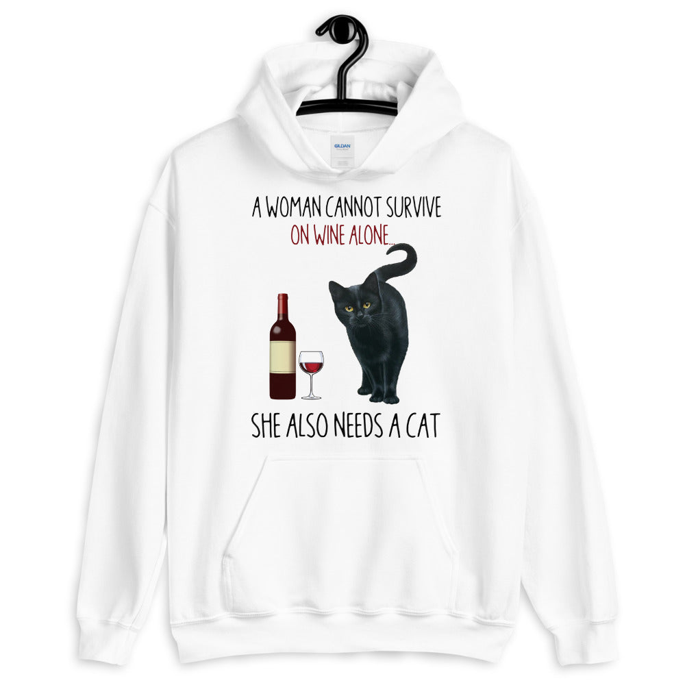 Cat and Wine Unisex Hoodie