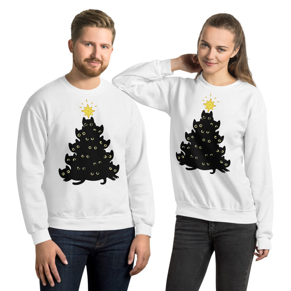Christmas Tree Cat Unisex Sweatshirt