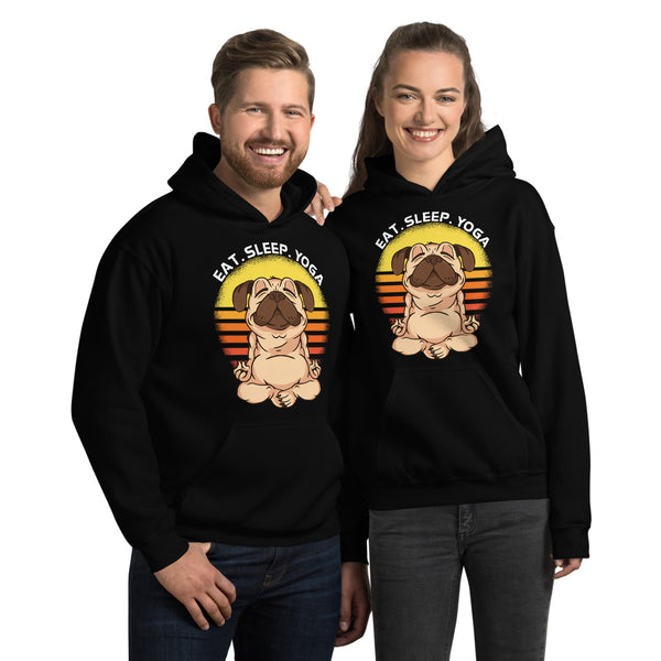 Eat Sleep Yoga Pug Unisex Hoodie