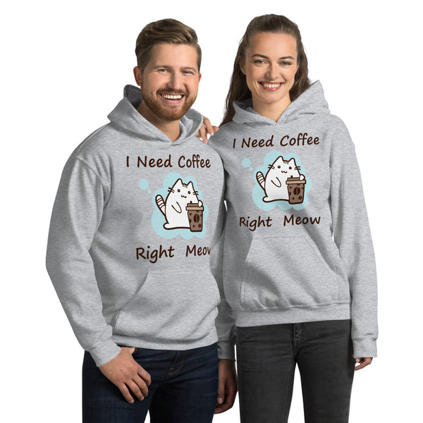 I Need Coffee Right Meow Unisex Hoodie