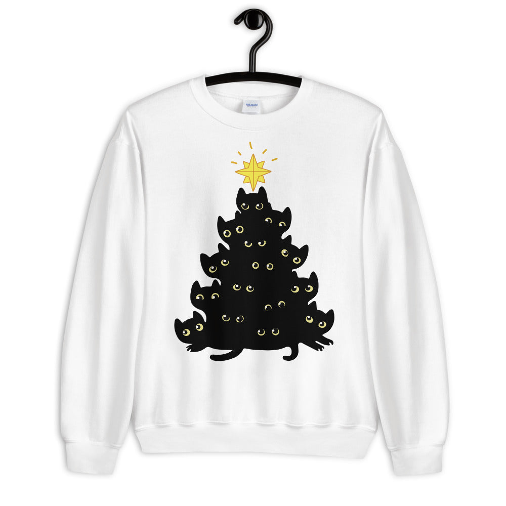 Christmas Tree Cat Unisex Sweatshirt