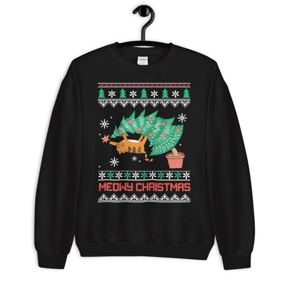 Merry Christmas Cat Unisex Sweatshirt