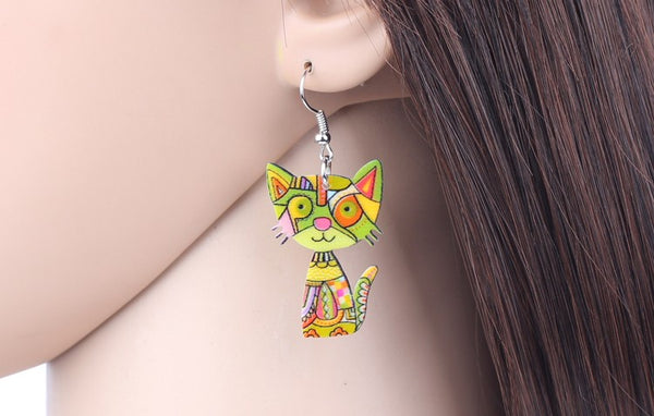 Cute Cat Acrylic Earrings