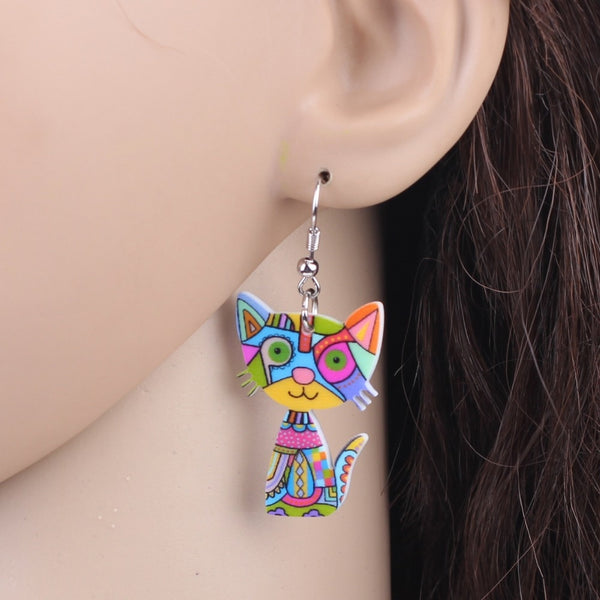 Cute Cat Acrylic Earrings