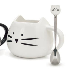 Good Time Ceramic Cat Mug With Lid and Spoon– Snug Sanctuary