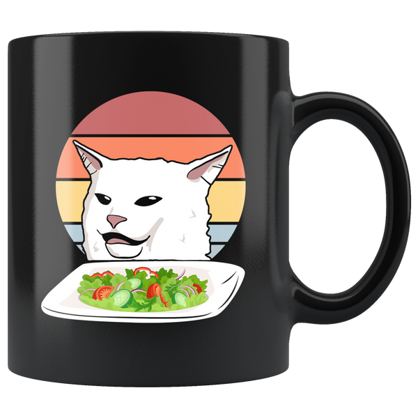 Cat Eating Salad Meme Mug