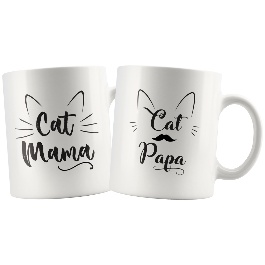 Cat Mama and Cat Papa Combo Mugs