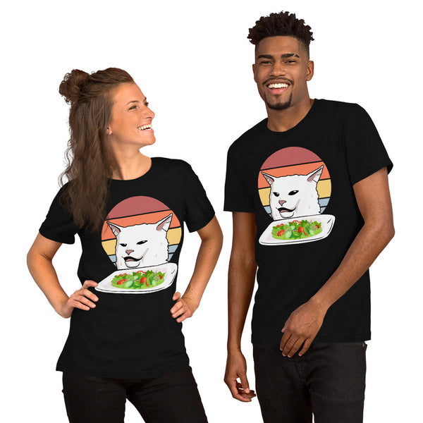 Cat Eating Salad Meme Unisex T-shirt