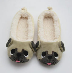 Womens best sale pug slippers